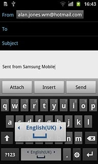 Drag your finger right or left to select the required writing language.