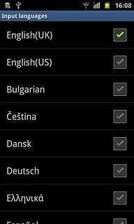 When the box next to a language is ticked (V), it's selected.