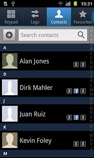 Press the new contact icon.