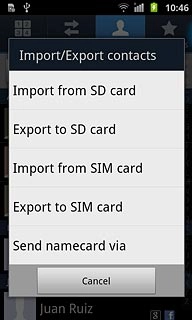 Press Import from SIM card.