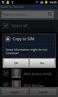 Press OK to confirm.