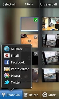Press Email.An email message containing the picture or video clip is created.Key in the first letters of the required contact.Matching contacts are displayed.
