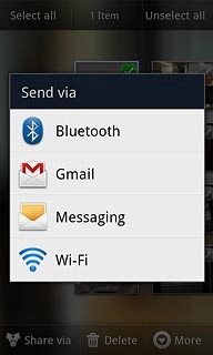 Press Gmail.An email message containing the picture or video clip is created.Key in the first letters of the required contact.Matching contacts are displayed.