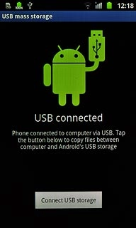 Press Connect USB storage.