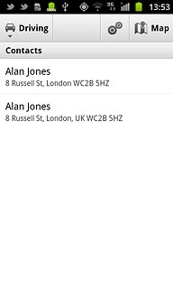 Contacts with addresses are displayed.Press the required contact.