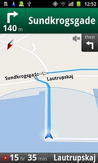 Time of arrival is displayed at the bottom of the display.Follow the verbal instructions or the instructions on the display to go to the selected destination.