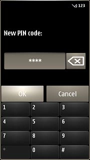 Key in a new four-digit PIN and press OK.