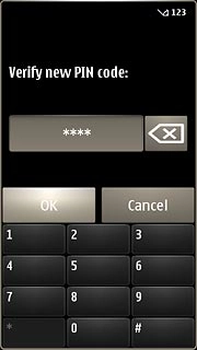 Key in the new PIN again and press OK.