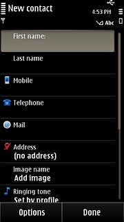 Press First name and key in the required first name.