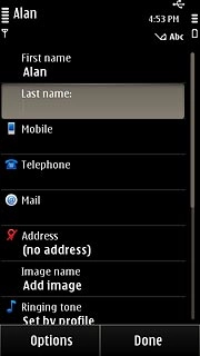 Press Last name and key in the required last name.