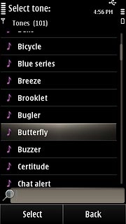 Press the required ringtone to listen to it.