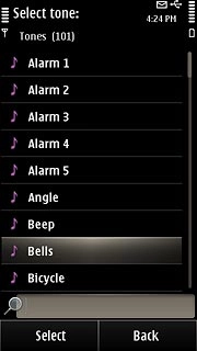Go to the required folder.Press the different ring tones to listen to them.