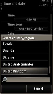 Press the required time zone.