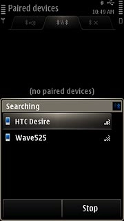Press the required Bluetooth device.
