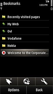 Press the required bookmark.