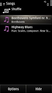 Press the required audio file.