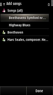 Go to the required audio files.Press the required audio files to select them.