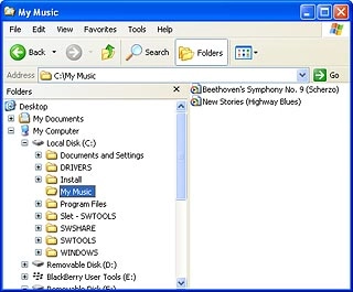 Go to the required folder in your computer's file system.