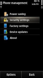 Press Security settings.