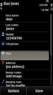 Press Mail and key in the required email address.