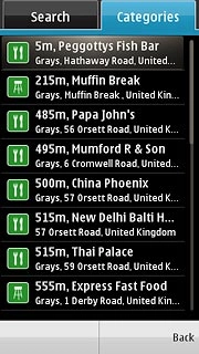 Press the required destination.The selected destination is displayed as a point on the map.