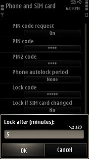 Key in the required number of minutes.Press OK.