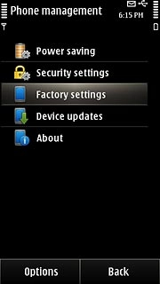 Press Factory settings.