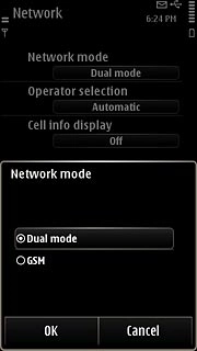 Press Dual mode or GSM.
