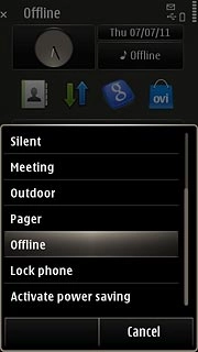 To turn off flight mode:Press another profile than Offline.