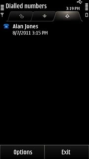 Press the required tab to select a call list.