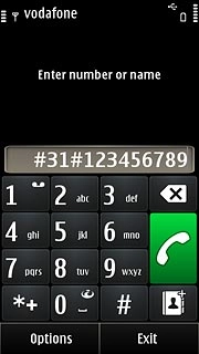Example: #31#12345678Press the call icon.