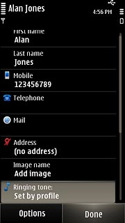 Press Done to save the information.
