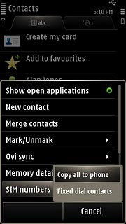 Press Copy all to phone.