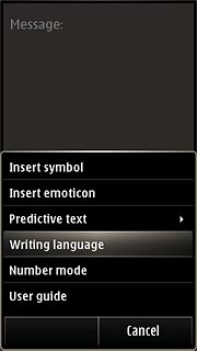 Press Writing language.