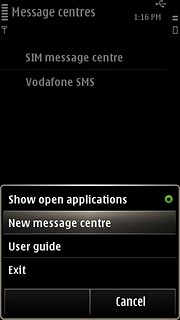 Press New message centre.