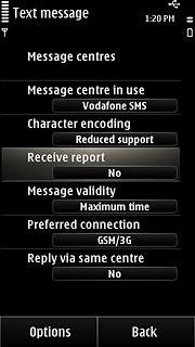 Press Receive report to select Yes or No.