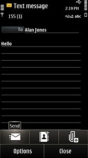 Press the send icon when you've written your text message.