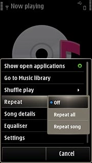 Press Off, Repeat all or Repeat song.