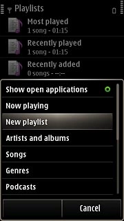 Press New playlist.Key in the name of the playlist.