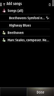 Press Done when you've ticked the required audio files.
