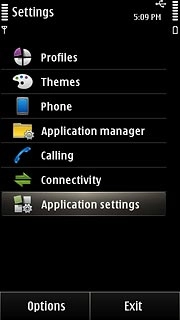 Press Application settings.