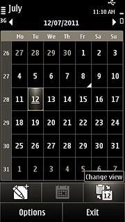 Press the calendar view icon.