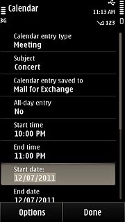 Press Start date and End date and key in start and end date.Follow the instructions on the display to key in further information.