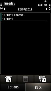 Press Back to return to the calendar.