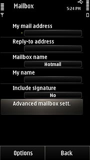 Press Advanced mailbox sett..