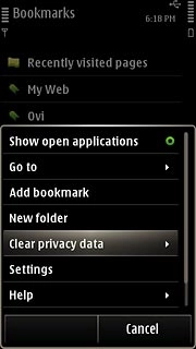 Press Clear privacy data.