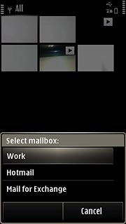 Press the required email account.An email message containing the picture or video clip is created.
