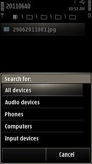 Press All devices or the required type of device.Your phone now searches for devices and after a moment, a list of Bluetooth devices within range is displayed.