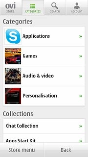 To search by category:Press CATEGORIES.Go to the required category.