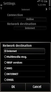 Press the required data connection.